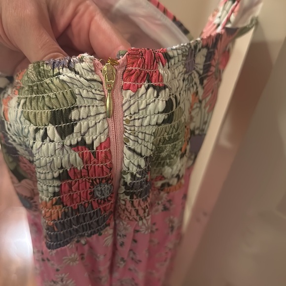 Agua Bendita Alani Maxi Dress Womens Medium Bloom A Line Pink Floral - Picture 5 of 5